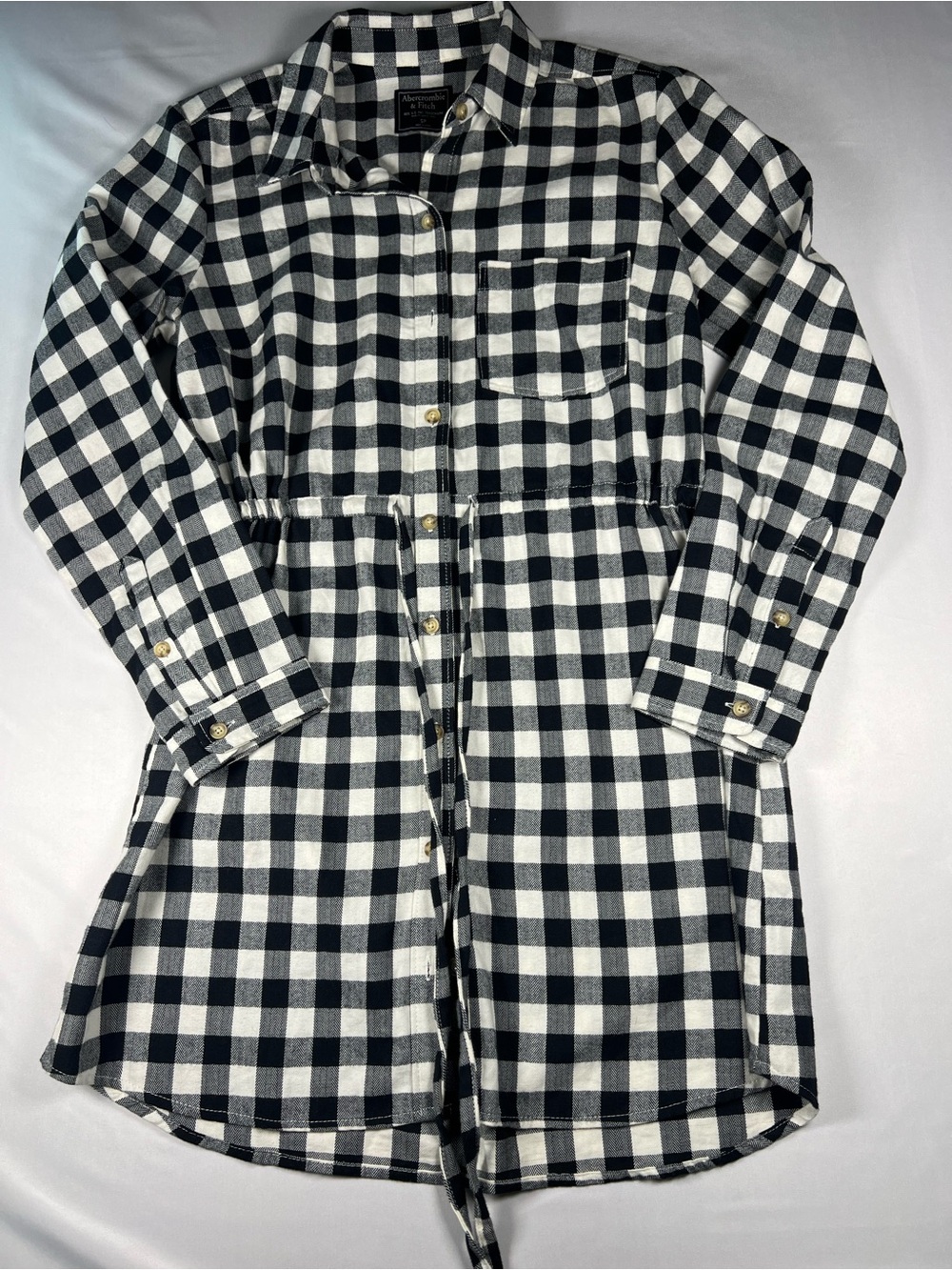 Abercrombie & Fitch Black and White Buffalo Check Shirt